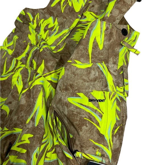 The North Face Freedom Insulated Ski Bib Utility Brown Prairie Print Small NEW - Picture 12 of 16